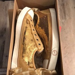 Gold sequin Ugg sneakers